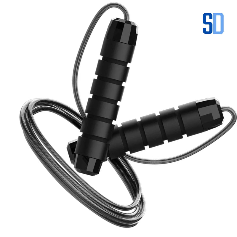 Corda de Pular Fitness de Aço – Ajustável e Antiemaranhado