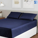 Jogo de Cama Casal Azul Marinho 3 Peças com Elástico e Fronhas