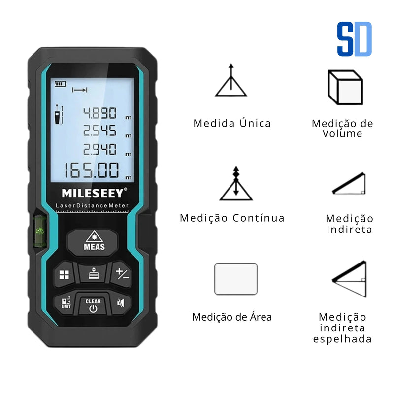 Telêmetro a Laser Mileseey – Trena Digital de Alta Precisão