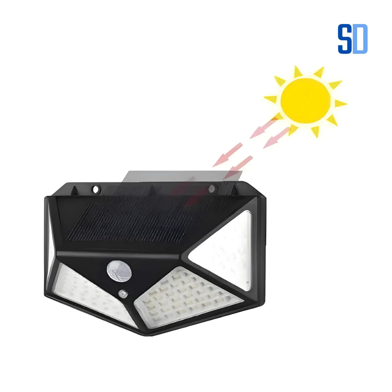 Luminária Solar 100 LEDs: Segurança e Economia com Sensor