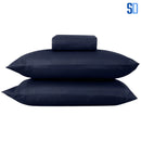 Jogo de Cama Casal Azul Marinho 3 Peças com Elástico e Fronhas