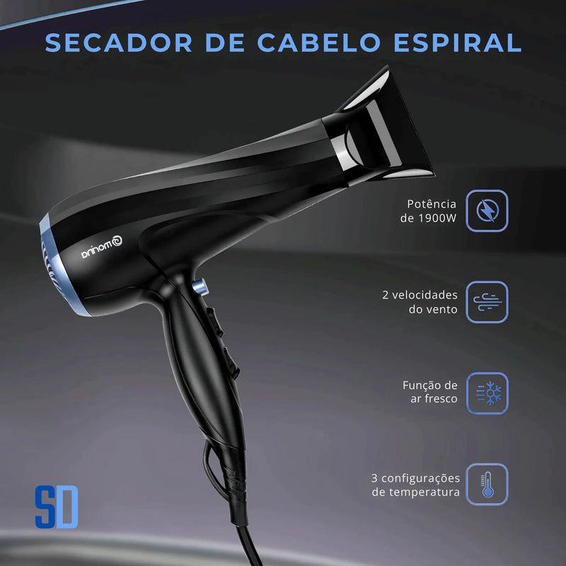Secador de Cabelo Profissional 1900W – Potente e Compacto