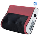 Massageador elétrico portátil vermelho e preto com controle de aquecimento e rotação