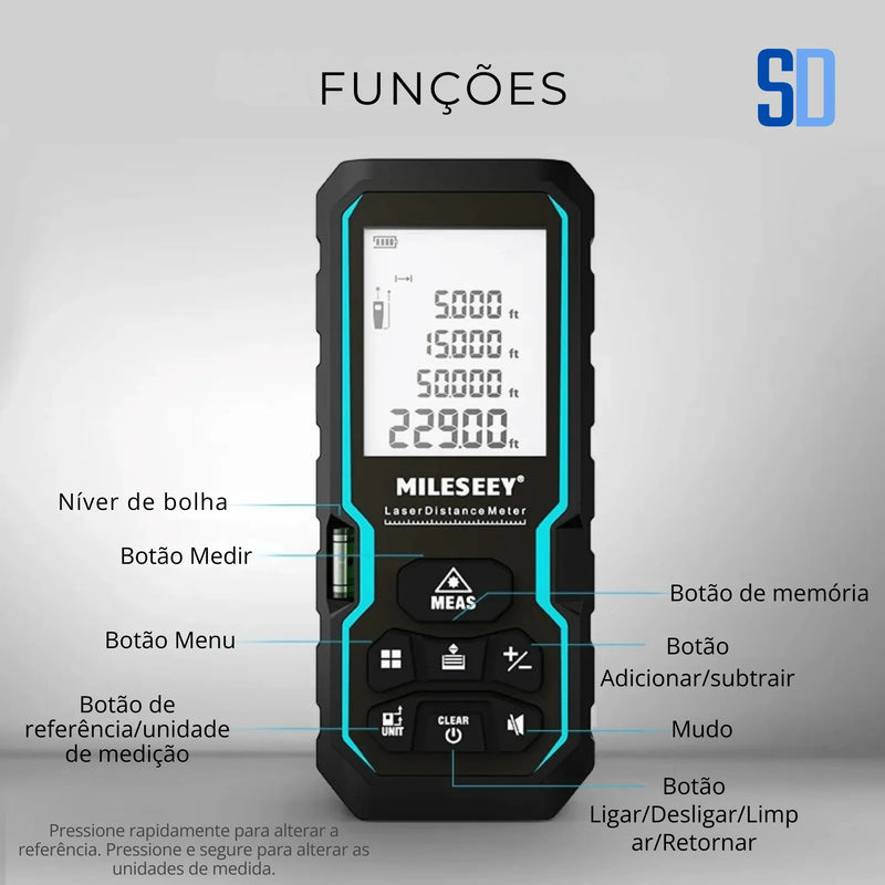 Telêmetro a Laser Mileseey – Trena Digital de Alta Precisão