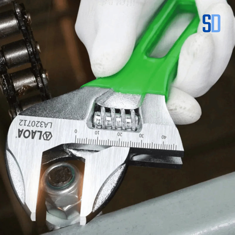 Chave Inglesa Ajustável 6" com Cabo Emborrachado e Escala a Laser