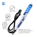 Modelador de cachos com design em espiral, aquecimento rápido de 30s e rotação de 360 graus