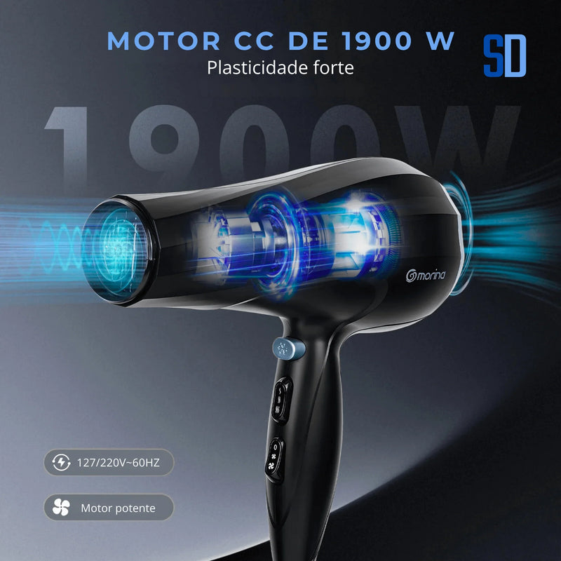 Secador de Cabelo Profissional 1900W – Potente e Compacto