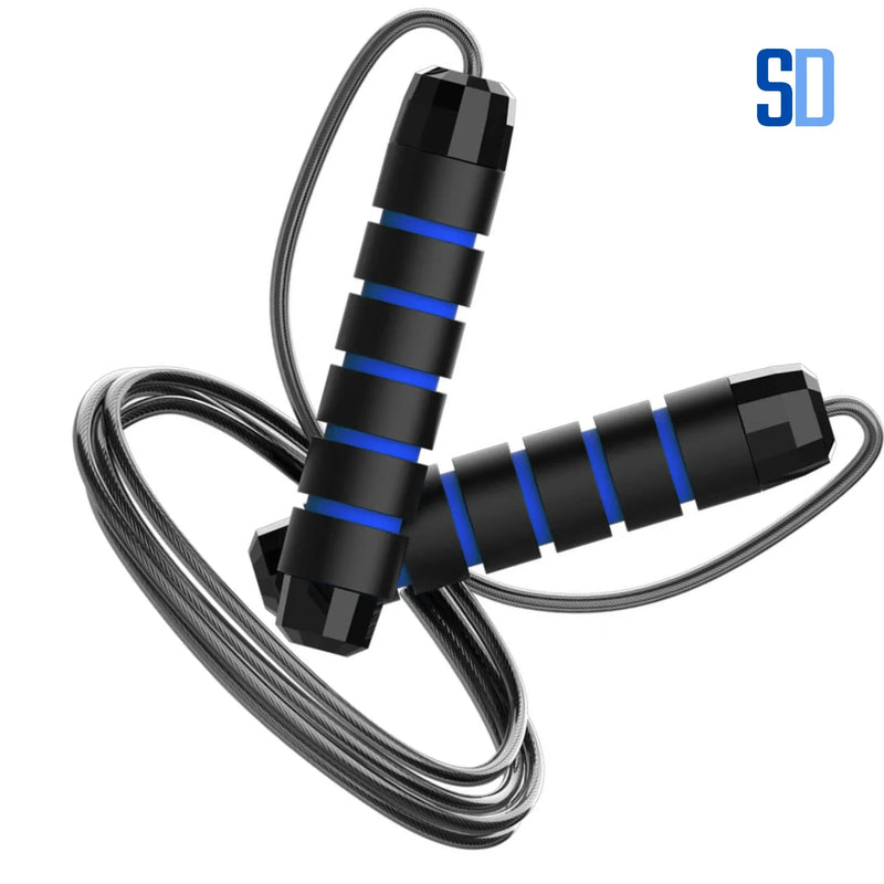 Corda de Pular Fitness de Aço – Ajustável e Antiemaranhado