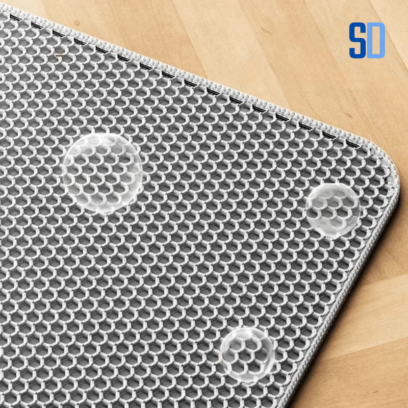 Tapete Duplo Antiderrapante para Areia de Gato – Grande e Lavável