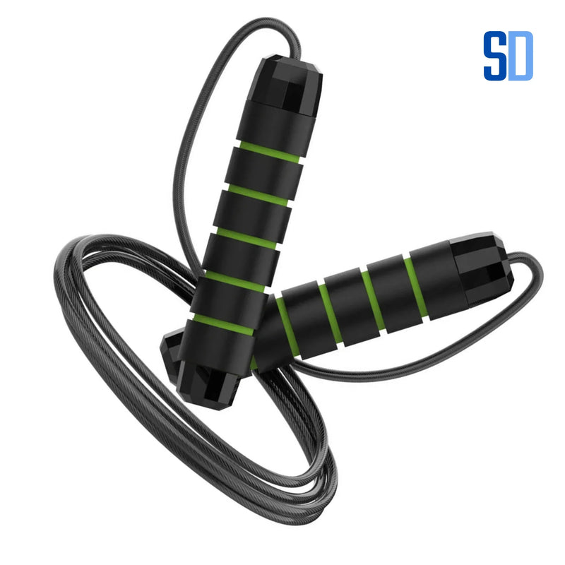 Corda de Pular Fitness de Aço – Ajustável e Antiemaranhado