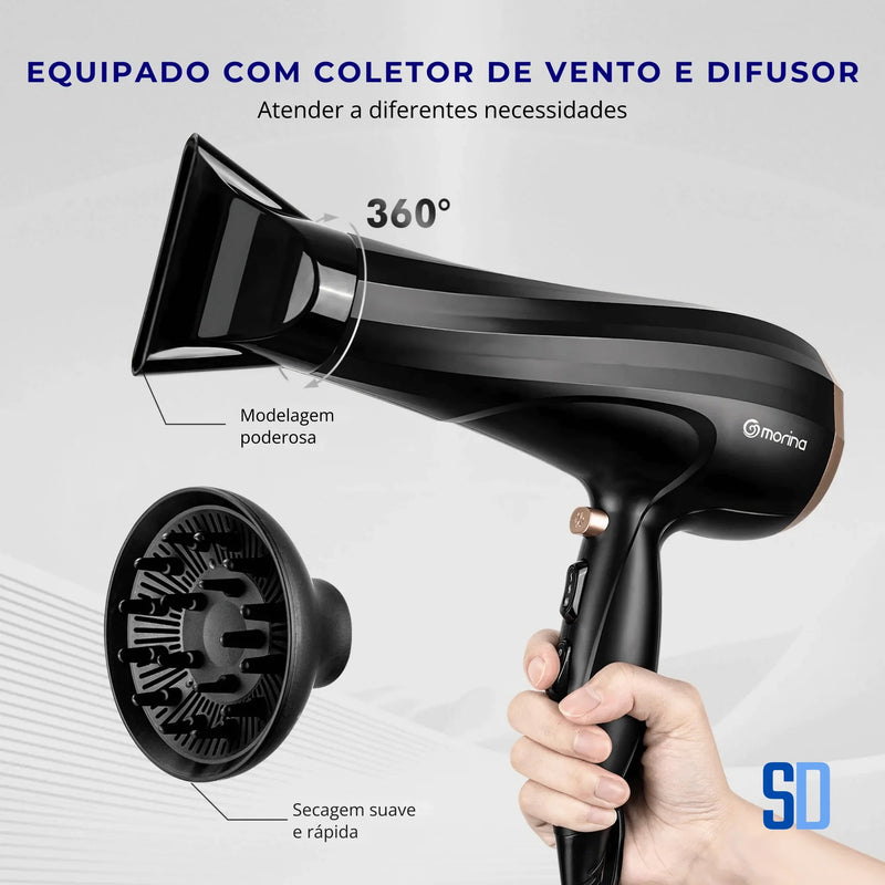 Secador de Cabelo Profissional 1900W – Potente e Compacto