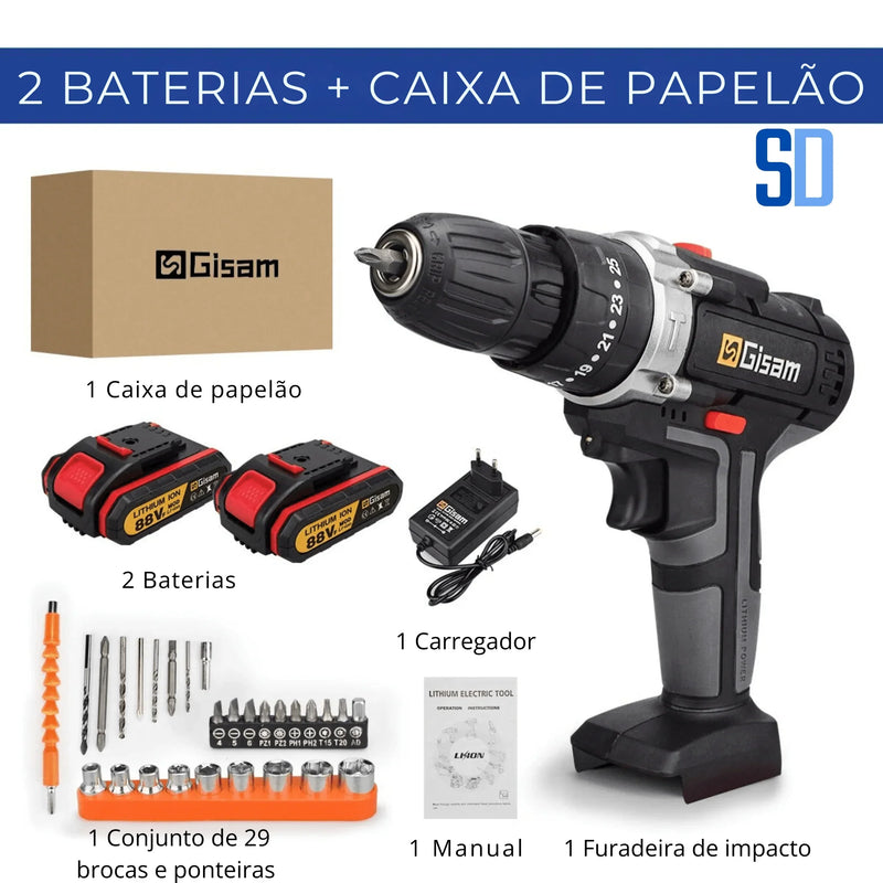 Furadeira de Impacto 21V Sem Fio – Potência e Mobilidade
