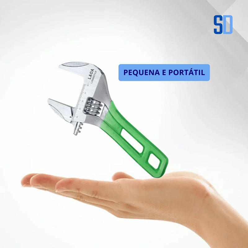 Chave Inglesa Ajustável 6" com Cabo Emborrachado e Escala a Laser