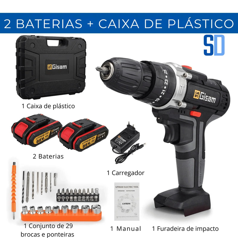 Furadeira de Impacto 21V Sem Fio – Potência e Mobilidade