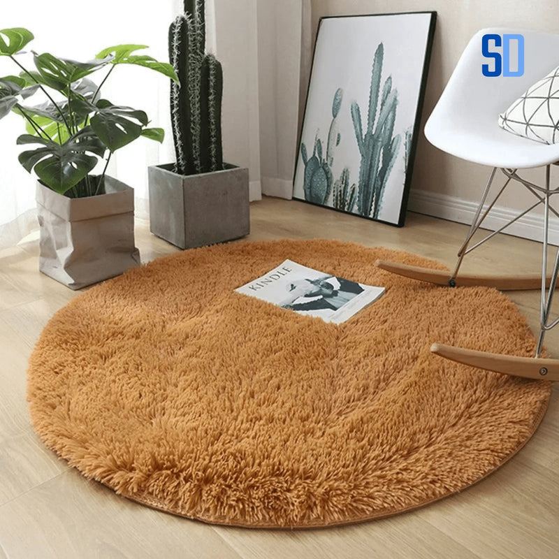 Tapete Redondo de Pelúcia Macia — Conforto e Estilo para o Lar