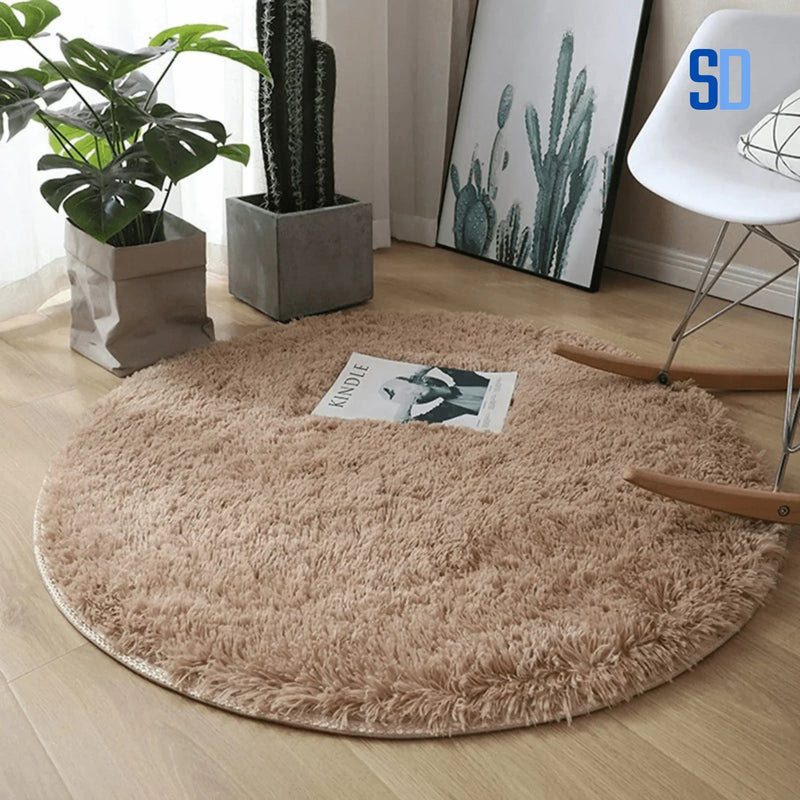 Tapete Redondo de Pelúcia Macia — Conforto e Estilo para o Lar