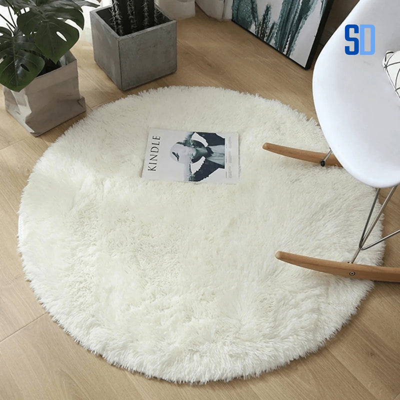 Tapete Redondo de Pelúcia Macia — Conforto e Estilo para o Lar
