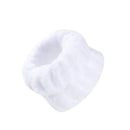 Faixa de cabelo branca felpuda para cuidados faciais e spa