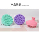 Escovas de massagem de couro cabeludo redondas em plástico nas cores verde, roxo e rosa