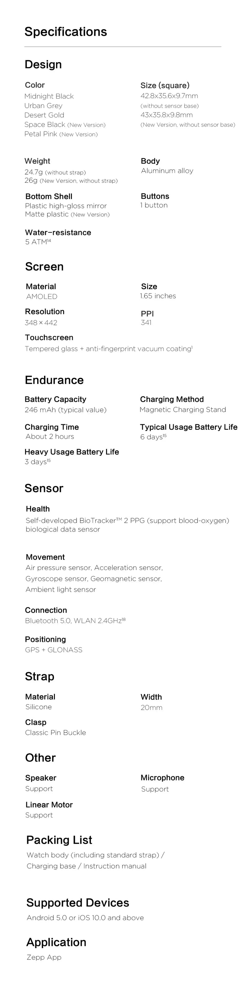 - Smartwatch Amazfit