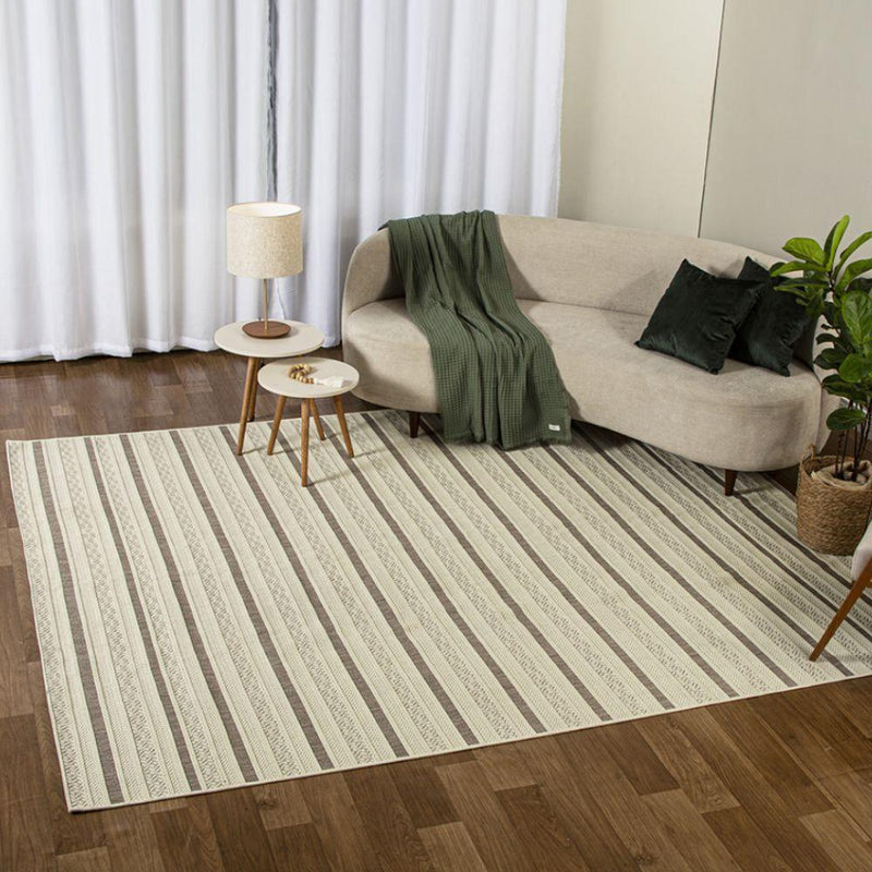 Tapete Para Quarto Ou Sala 1,40X2,00M Santorini - Natural listrado - Smart Deal